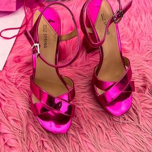 Pink platform heels